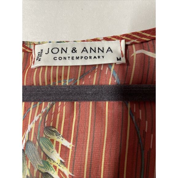 Jon & Anna Contemporary Open Shawl/Swim Cover-up / Orange Floral/Stripes - Boho - Picture 3 of 4